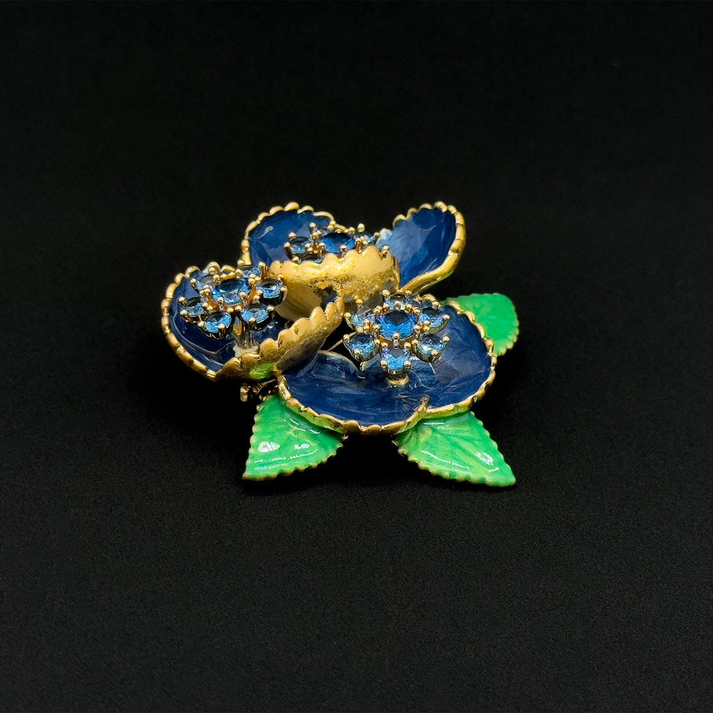 Vintage Art Deco 3D Leaf and Flower Brooch Pin