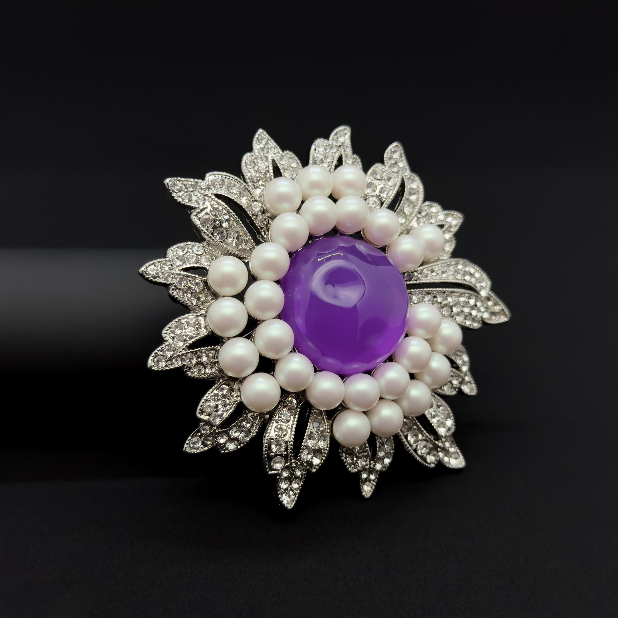 French Vintage Sunflower Brooch and Earrings Jewellery Gift Set