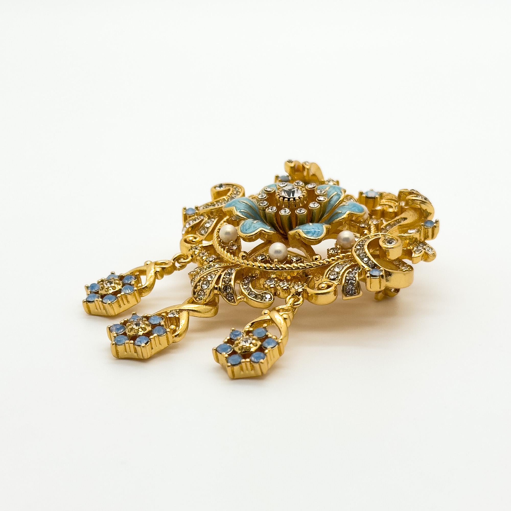 Victorian Bud—Victorian Romanticism Ornate Pearl Brooch
