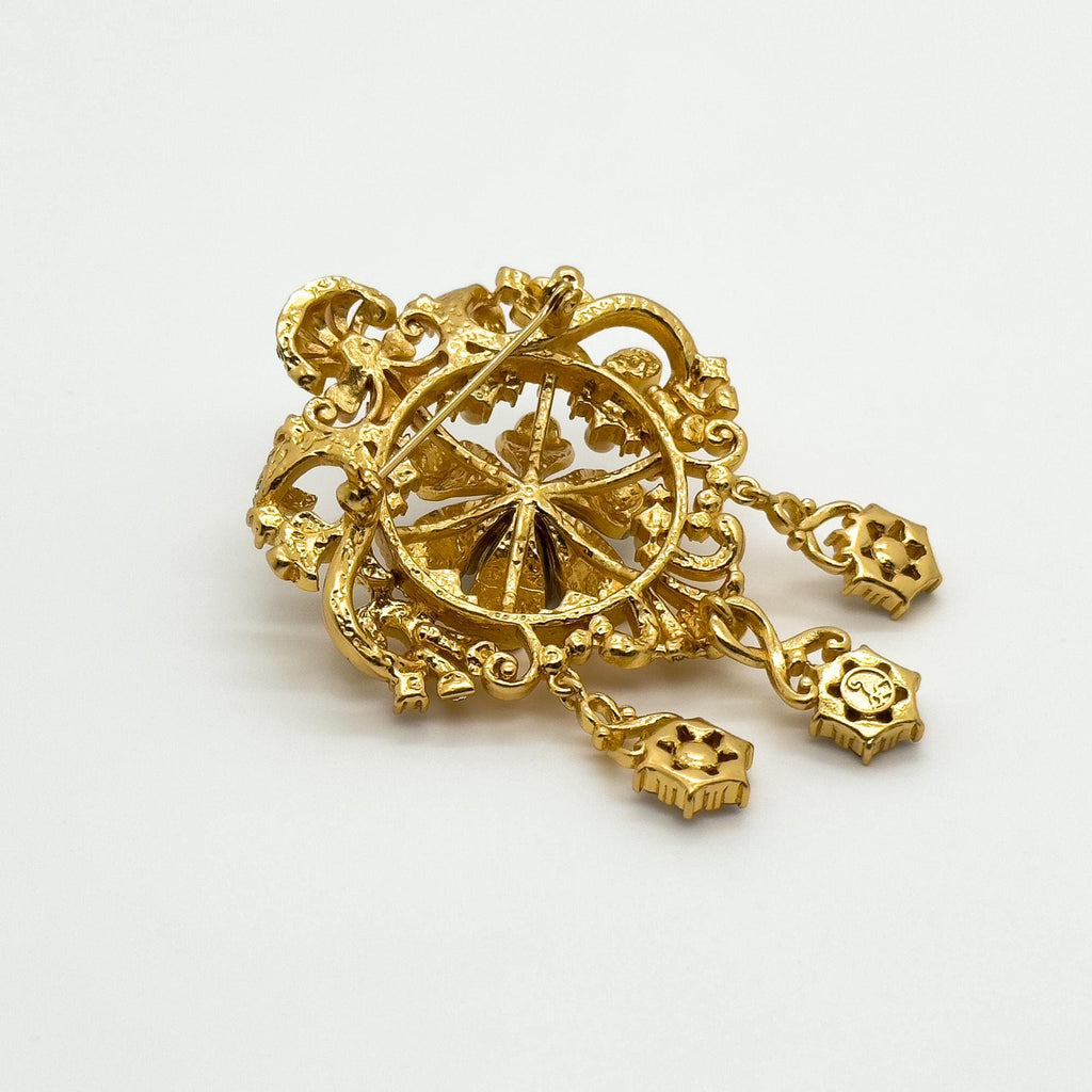 Victorian Bud—Victorian Romanticism Ornate Pearl Brooch