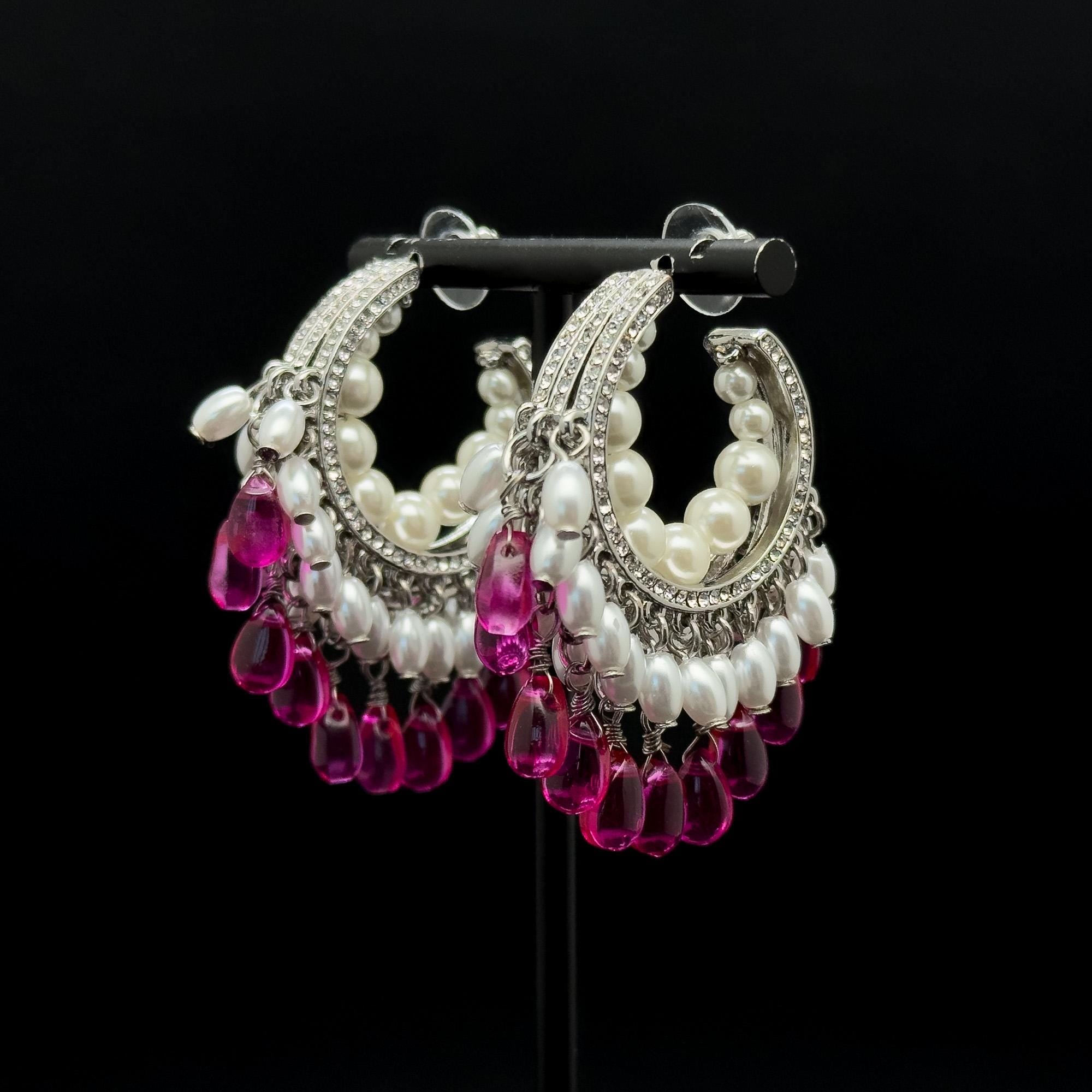 "Renaissance II Dangle & Drop Earring | Art Deco Geometric Symmetry Pearl Earring