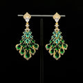 "Silver Veil Dangle & Drop Earring | Art Deco Geometric Symmetry Statement Earring