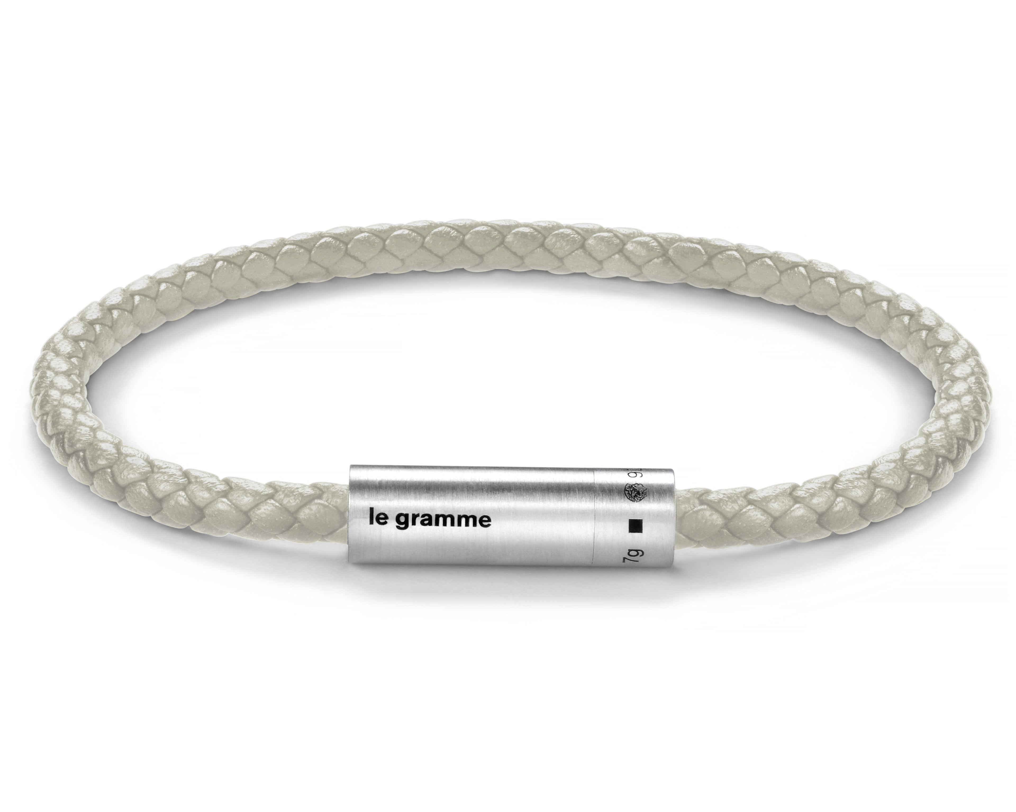 beige leather cable bracelet le 7g