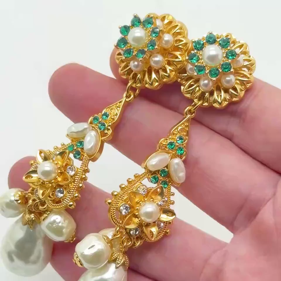 Emerald Bloom Regency Pearl Drops